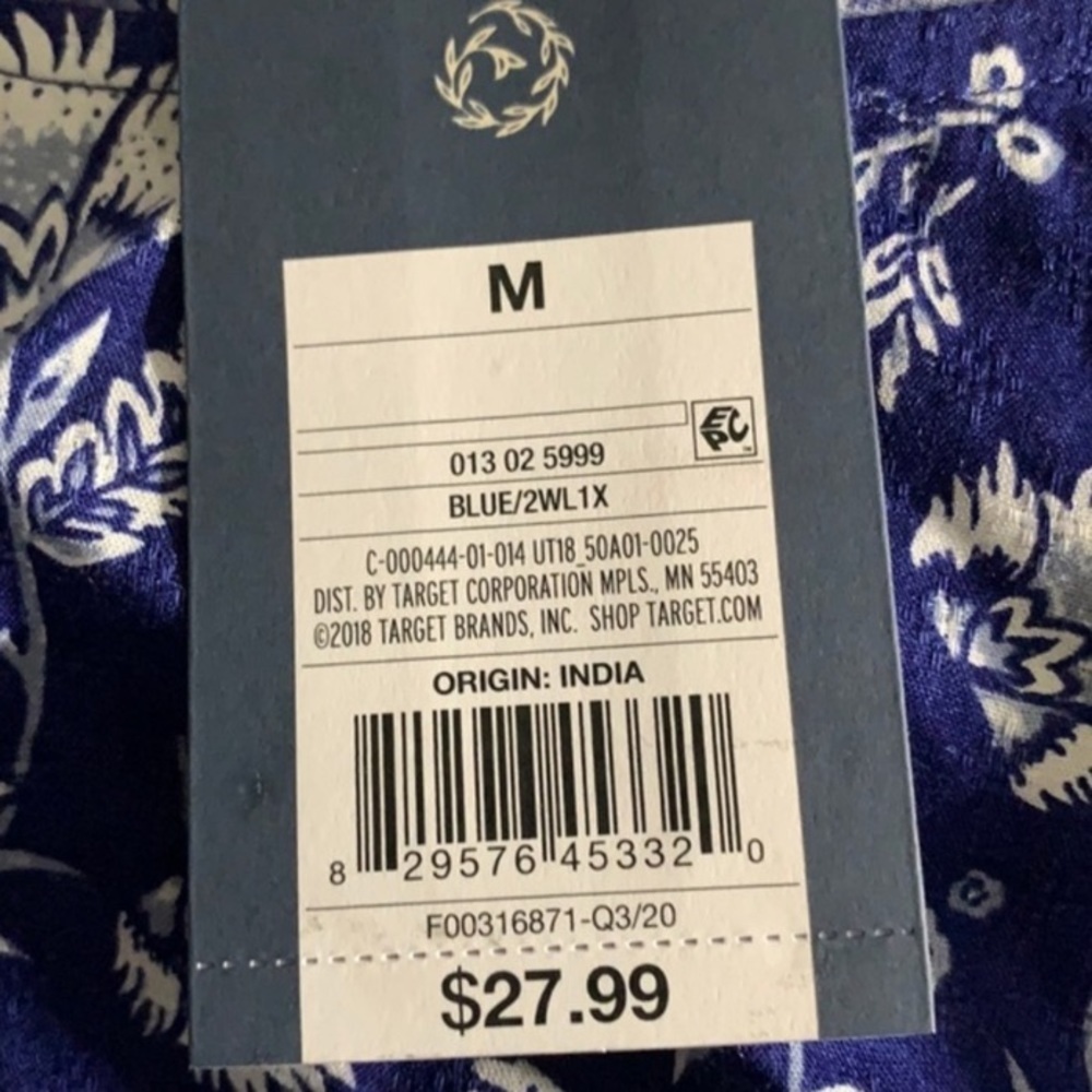 Universal Thread Blue Floral Ruffle Cotton Top‎ - Picture 10 of 13